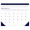 2024 House of Doolittle Compact 18.5 x 13 Monthly Desk Pad Calendar, White/Blue (1506-24)