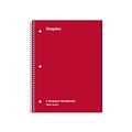 Staples 3-Subject Notebook, 8 x 10.5, Wide Ruled, 120 Sheets, Assorted Colors, 3/Pack (TR11669)