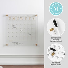 Martha Stewart Grayson Acrylic Gold Print Dry Erase Wall Calendar, 14 x 14 (BRAC3636GDCGD)