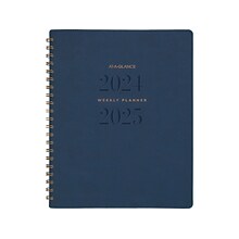 2024-2025 AT-A-GLANCE Signature 8.5 x 11 Academic Weekly & Monthly Planner, Faux Leather Cover, Na