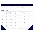 2024-2025 House of Doolittle 18.5 x 13 Academic Monthly Desk Pad Calendar, White/Blue (1556-25)