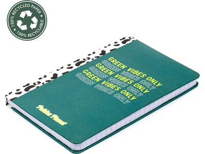 Pukka Pad Green Vibes Only Notebook, 5.28 x 8.46, Wide-Ruled, 96 Sheets, Green (9704-SPP)