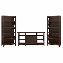 Bush Furniture Key West Console TV Stand, Screens up to 65, Bing Cherry (KWS027BC)