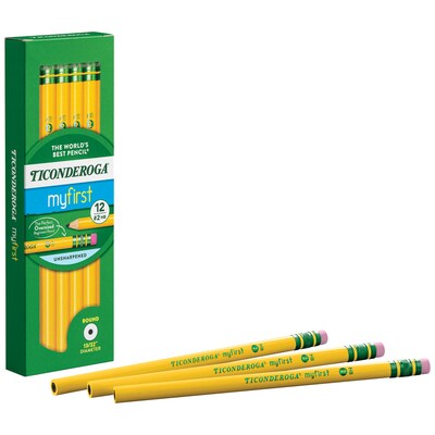 Ticonderoga Beginners Wooden Pencil, 2.2mm, #2 Soft Lead, Dozen (X13308)