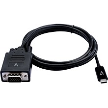 V7 USB-C to VGA Video Adapter Cable, Male to Male, Black  (V7UCVGA-2M)