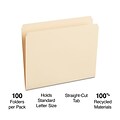 Staples® 100% Recycled File Folder, Single Tab, Letter Size, 100/Box (ST393125/393125)
