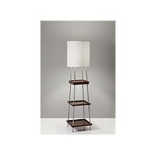 Adesso Henry 63.25 Brushed Steel/Wood Floor Lamp with Cylindrical Shade (3459-15)