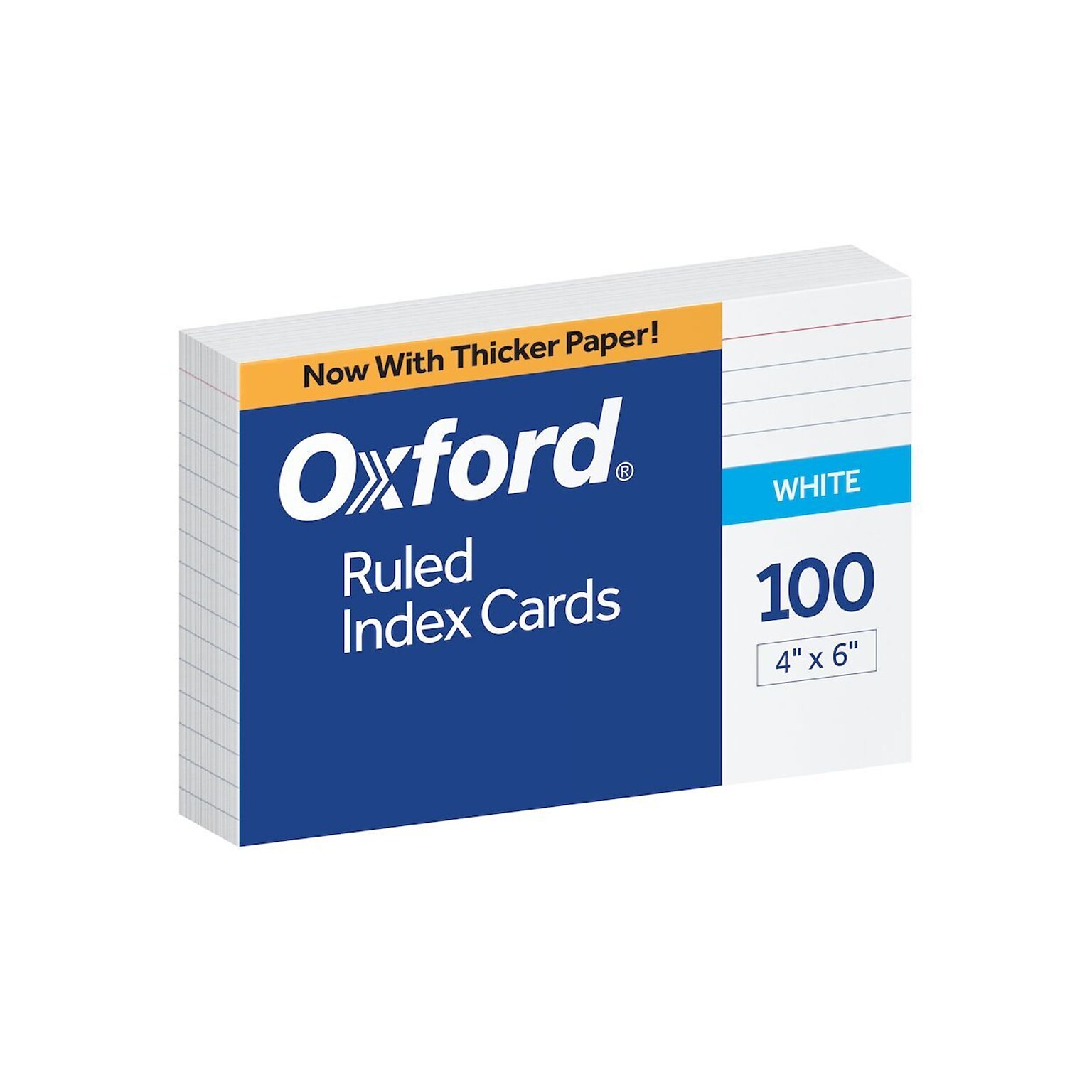 Oxford Lined Index Cards, 4 x 6, White, 100 Cards/Pack (41EE)
