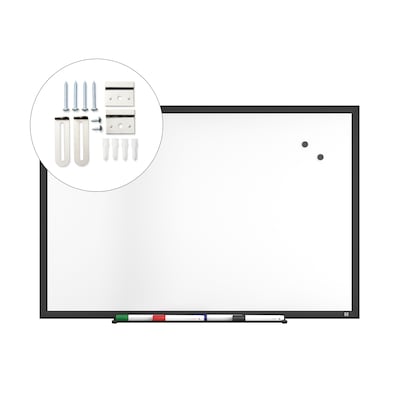 TRU RED™ Magnetic Steel Dry Erase Board, Black Frame, 3' x 2' (TR61180)