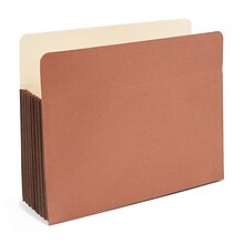 Staples Reinforced File Pocket, 7 Expansion, Letter Size, Brown, 5/Box (ST378737)