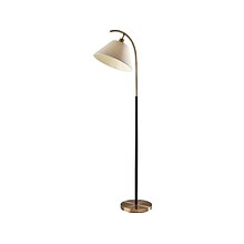 Adesso Jerome 61.5 Antique Brass Floor Lamp with Trapezoid Shade (1613-21)