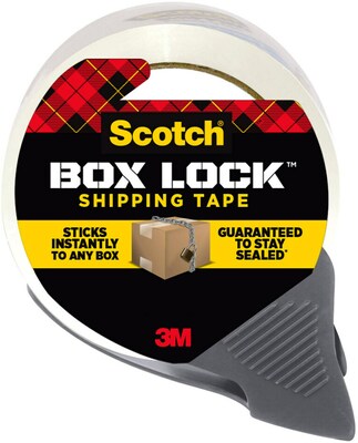 Scotch Box Lock Shipping Packing Tape with Refillable Dispenser, 1.88 in x 54.6 yds., Clear (3950-RD