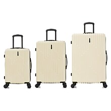 InUSA Drip Polycarbonate/ABS 3-Piece Luggage Set, Sand (IUDRISML-SAN)