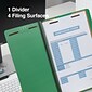 Quill Brand® 2/5-Cut Tab Pressboard Classification File Folders, 1-Partition, 4-Fasteners, Legal, Green, 15/Box (747034)