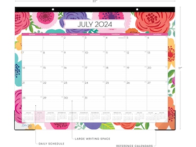 2024-2025 Blue Sky Mahalo 22" x 17" Academic Monthly Desk Pad Calendar (100157-A25)