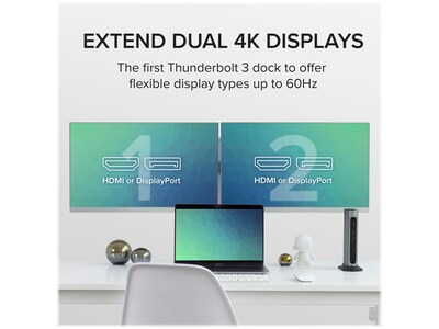 Plugable 14-in-1 Thunderbolt 3 and USB Type-C Dual Display Docking Station  (TBT3-UDZ)