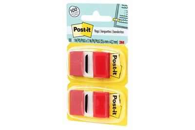Post-it® Flags Value Pack, 1" x 1.7", Red, 50 Flags/Dispenser, 12 Dispensers/Box (680-RD12)