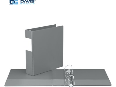 Davis Group Premium Economy 2 3-Ring Non-View Binders, D-Ring, Gray, 6/Pack (2304-07-06)