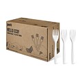 Perk™ Compostable PLA Fork, Medium-Weight, White, 300/Pack (PK56201)