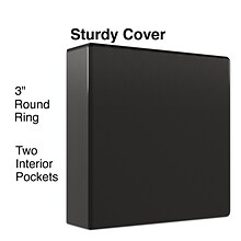 Simply® View Economy Binders with Round Rings, Black, 3