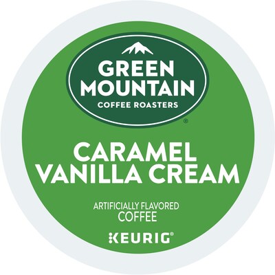 Green Mountain Caramel Vanilla Cream Coffee Keurig® K-Cup® Pods, Light Roast, 96/Carton (GMT6700CT)