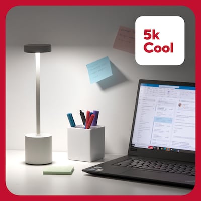 TRU RED™ LED Desk Lamp, 13.5", White Metal (TR61986)