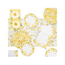 Creative Converting Sweet Daisy Party Beverage Napkin, Yellow/White, 48/Pack (DTC372467BNAP)