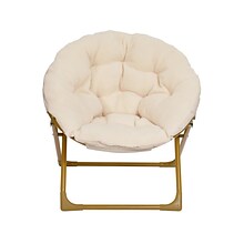 Flash Furniture Gwen Faux Fur Kids Folding Saucer Chair, Ivory (FV-FMC-030-IV-SGD-GG)