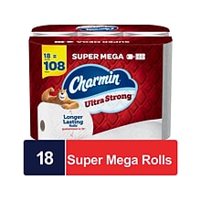 Charmin Ultra Strong Super Mega Toilet Paper, 2-Ply, White, 363 Sheets/Roll, 18 Rolls/Pack (04308)