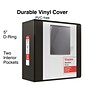 Staples® Standard 5" 3 Ring View Binder with D-Rings, Black (26359-CC)
