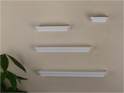 V-Light Wall Shelves, White, 4/Pack (VW141003W)