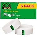 Scotch Magic Invisible Tape Refill, 3/4 x 27.77 yds., 6/Pack (810K6)