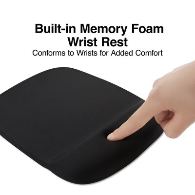 Quill Brand® Foam Mouse Pad/Wrist Rest Combo, Black (23944)