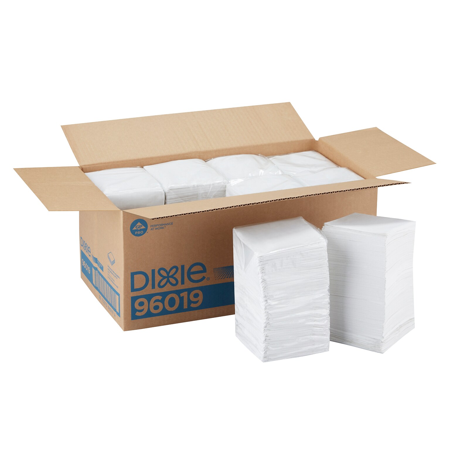 Dixie 1/4-Fold 1-Ply Beverage Napkin by GP PRO, White, 500 Napkins/Pack, 8 Packs/Case (96019/96017)