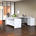 Bush Business Furniture Studio C 72W U Shaped Desk with Mobile File Cabinet, White (STC004WH)