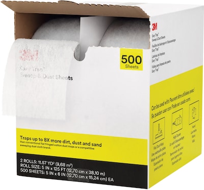 3M Easy Trap Duster Sweep & Dust Sheets, 5 x 6, 250 Sheets/Roll, 2 Rolls/Case (55655W)
