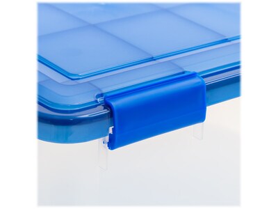 Iris WeatherPro 30.5 Qt. Latch Lid Storage Bin, Clear/Blue (500200)