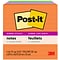 Post-it Super Sticky Notes, 4 x 4, Energy Boost Collection, Lined, 90 Sheet/Pad, 4 Pads/Pack (675-