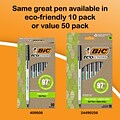 BIC Round Stic Xtra Life Ballpoint Pens, Medium Point, Black Ink, 10/Pack (20123)