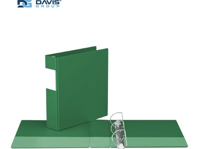 Davis Group Premium Economy 2 3-Ring Non-View Binders, D-Ring, Green, 6/Pack (2304-04-06)