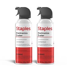 Staples Electronics Air Duster, 10 oz., 2/Pack (SPL10ENFR-2)
