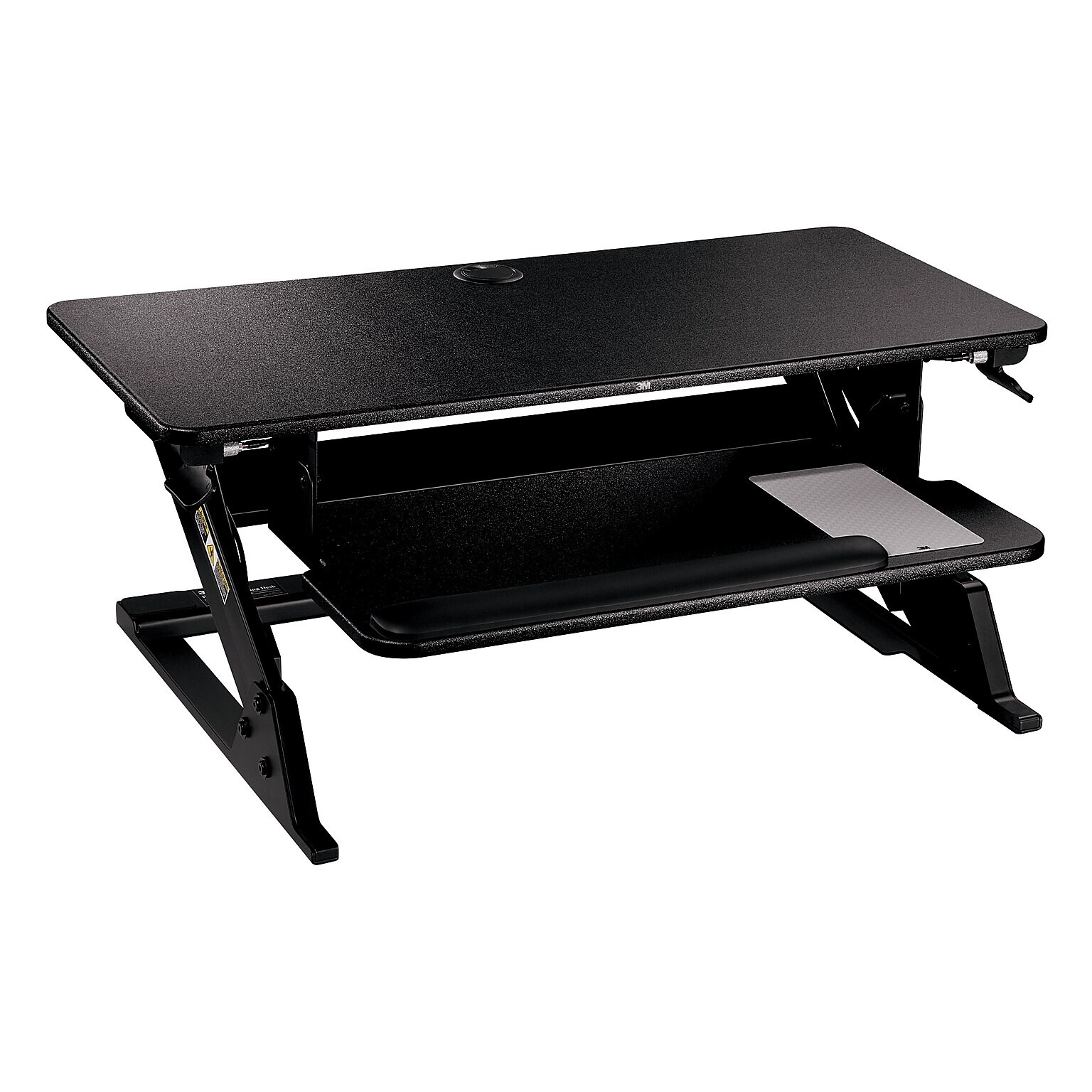 3M™ Precision Standing Desk 35W Manual Adjustable Desk Riser with Gel Wrist Rest and Precise™ Mouse Pad, Black (SD60B7)
