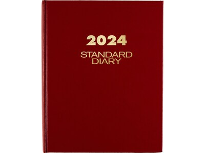 2024 AT-A-GLANCE Standard Diary 7.5 x 9.5 Daily Diary, Hardsided Cover, Red/Gold (SD374-13-24)
