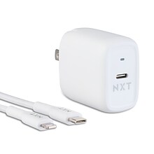 NXT Technologies USB-C Wall Charger with Lightning Cable for iPhone/iPad, White (NX60446)