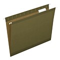 Pendaflex Reinforced Hanging File Folders, 1/5-Cut Tab, Letter Size, Standard Green, 25/Box (PFX 415