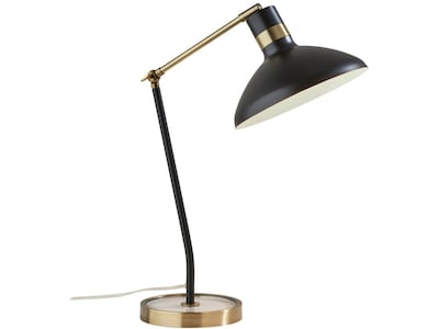 Adesso Bryson Incandescent Desk Lamp, 21, Matte Black/Antique Brass (3596-21)