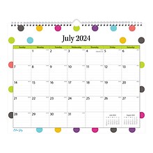 2024-2025 Blue Sky Teacher Dots 15 x 12 Academic Monthly Wall Calendar (100340-A25)