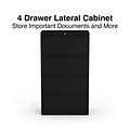 Quill Brand® Commercial 4 File Drawers Lateral File Cabinet, Assembled, Black, Letter/Legal, 30W (2