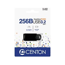 Centon DataStick Push 256GB USB 3.2 Type-A Flash Drive, Black (C1-U3J2-256G)