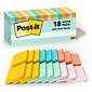 Post-it Notes, 3" x 3", Beachside Café Collection, 100 Sheet/Pad, 18 Pads/Pack (654-18APCP)
